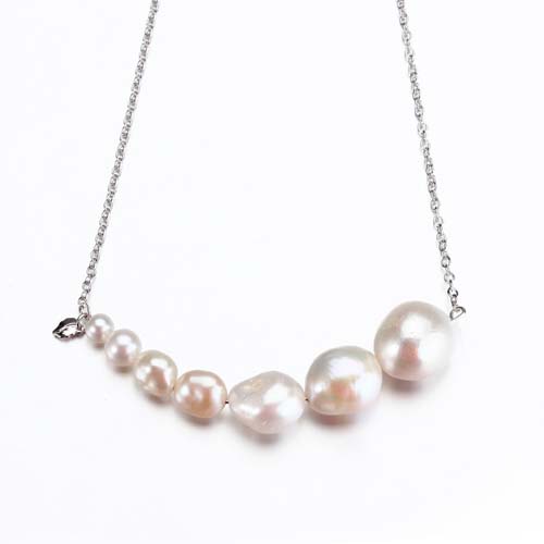 Renfook 925 sterling silver baroque pearl necklace for women