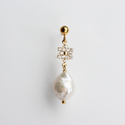 Renfook 925 sterling silver snowflake pearl christmas earrings