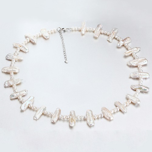 Renfook 925 sterling silver ivory baroque pearl necklace for women