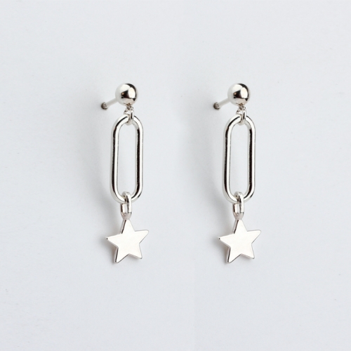 925 Sterling silver star charm fashion earrings drop