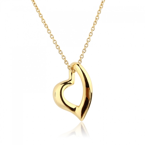 925 Sterling Silver Polished Heart Shape pendant Necklace