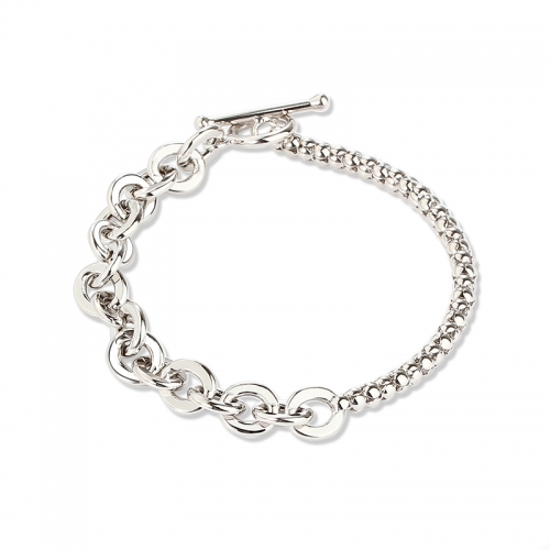 925 Sterling Silver Chain Bracelet With Toggle Clasp