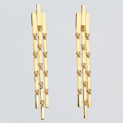 Sterling silver 925 wind chime bamboo tassel earrings