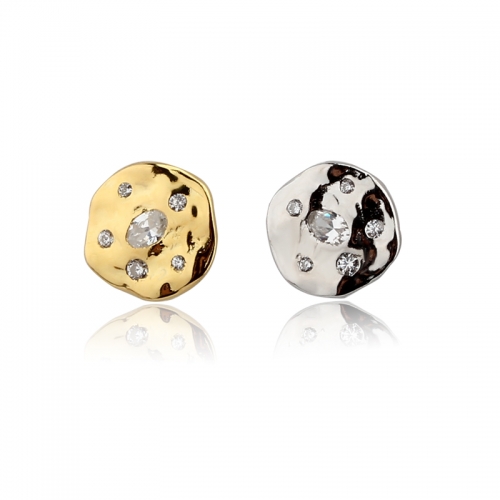 925 Sterling Silver Round Earrings Studs
