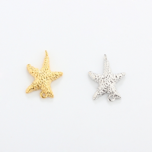 925 Sterling Silver Ocean Starfish 12mm Connector