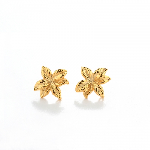 925 Sterling Silver Flower Earrings Studs Findings