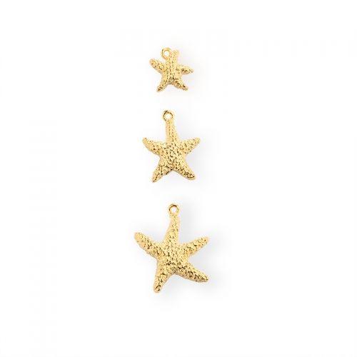 925 Sterling Silver Hammered Ocean Starfish 15mm Charm